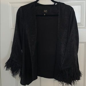 Feather sleeved shawl - blazer
